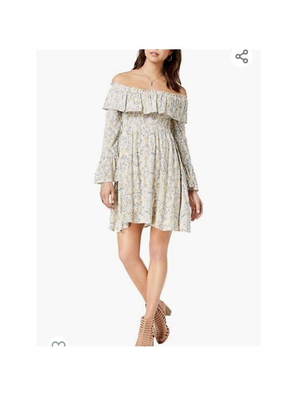 NWT szM American Rag off the shoulder ruffle dress